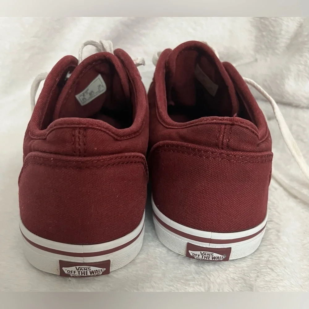 VANS Atwood Womens Size 6 Maroon Red Low Top Canvas Lace Up Sneakers Shoes